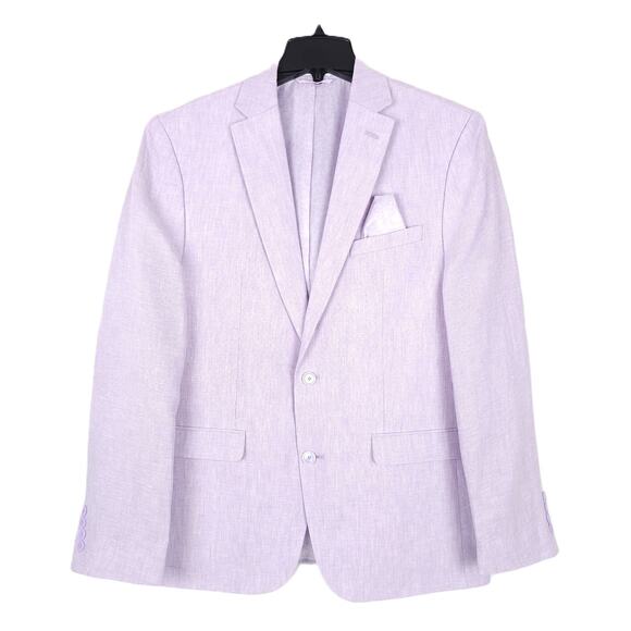 Bar III Men's Slim-Fit 100% Linen 2-Piece Suit Lavender 40R 32x34 NWT - Picture 2 of 13